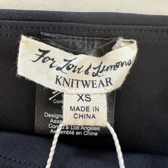 For Love and Lemons Knitwear Brandy Stripe Shorts Size XS Black High Rise - Picture 6 of 10